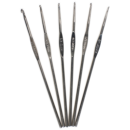 Boye Steel Crochet Hook Set 6/Pkg-Sizes 00 & 2 To 6 - 5A002LVR-7STSM