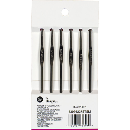 Boye Steel Crochet Hook Set 6/Pkg-Sizes 00 & 2 To 6 - 5A002LVR-7STSM