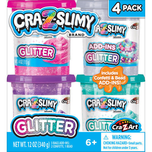 6 Pack - Cra-Z-Art Cra-Z-Slimy-Glitter - 4/Pkg - 5A003MB4-1HHSK - 884920600201