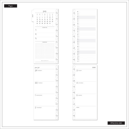 Happy Planner 12-Month Skinny Classic Disc Bound Planner-Neutral Noir - 5A003GXH-1HC0G