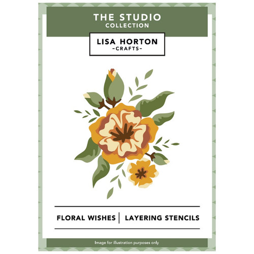Lisa Horton Crafts Layering Stencil 5"x7"-Floral Wishes - A5003K87-H1FKS - 780627350480