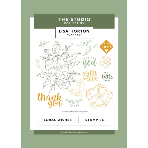 Lisa Horton Crafts Stamp Set-Floral Wishes - A5003K7M-H1FL3 - 780627349194