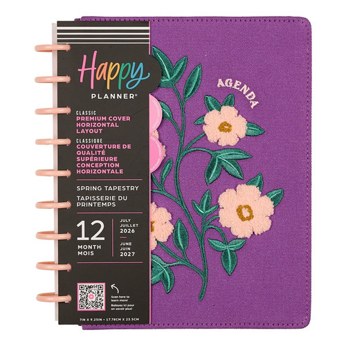 Happy Planner 12-Month Classic Disc Bound Planner-Spring Tapestry Chenille - 5A003GWN-1HBZG - 673807641549