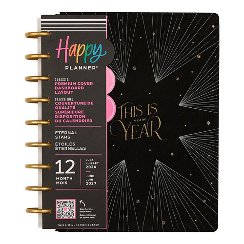 Happy Planner 12-Month Classic Disc Bound Planner-Eternal Stars Fabric - 5A003GXG-1HBZJ - 673807641471