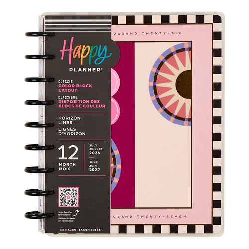 Happy Planner 12-Month Classic Disc Bound Planner-Horizon Lines - 5A003GWQ-1HBZM - 673807641426