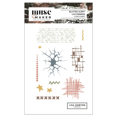 Lisa Horton Crafts Muse & Maker A6 Clear Stamp Set-Blotted Script - A5003MBL-H1HTF - 780627351982