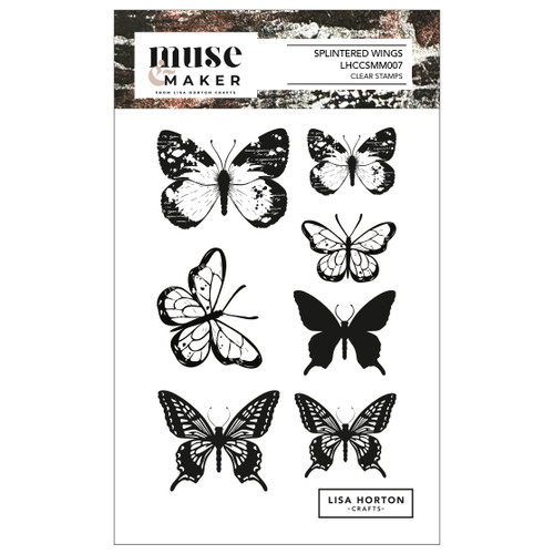 Lisa Horton Crafts Muse & Maker A6 Clear Stamp Set-Splintered Wings - 5A003MBL-1HHTL - 780627351975