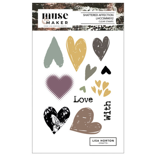 Lisa Horton Crafts Muse & Maker A6 Clear Stamp Set-Shattered Affection - 5A003MBL-1HHTQ - 780627352026