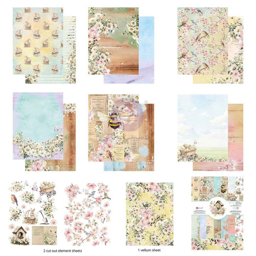 Prima Double-Sided Paper Pad 6"X8" 15/Pkg-Among the Wildflowers - 5A003KTJ-1HG97