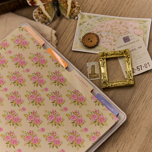 Happy Planner 12-Month Classic Disc Bound Planner-French Papers Fabric - 5A003GW0-1HC08