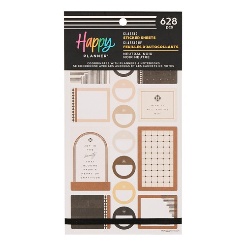 Happy Planner Sticker Value Pack 30/Sheets-Neutral Noir - 5A003GXP-1HBYP - 673807641860