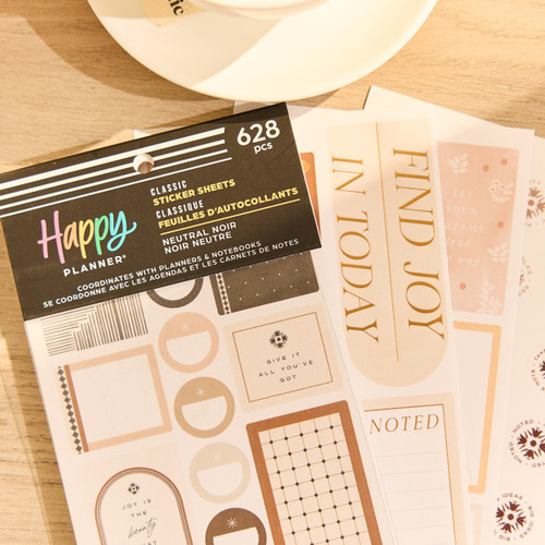 Happy Planner Sticker Value Pack 30/Sheets-Neutral Noir - 5A003GXP-1HBYP