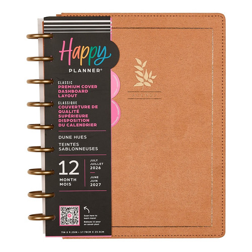 Happy Planner 12-Month Classic Disc Bound Planner-Dune Hues Fabric - 5A003GWR-1HBYY - 673807641488