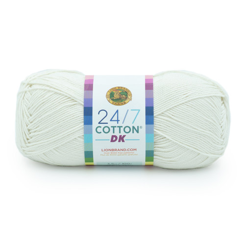 Lion Brand 24/7 Cotton DK Yarn-Cream - 769-98 - 023032112596