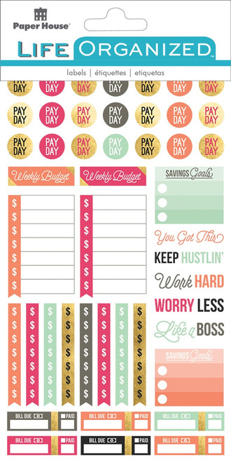 3 Pack - Paper House Life Organized Planner Stickers-Live Bold Budget - STPLX-10E - 767636817838