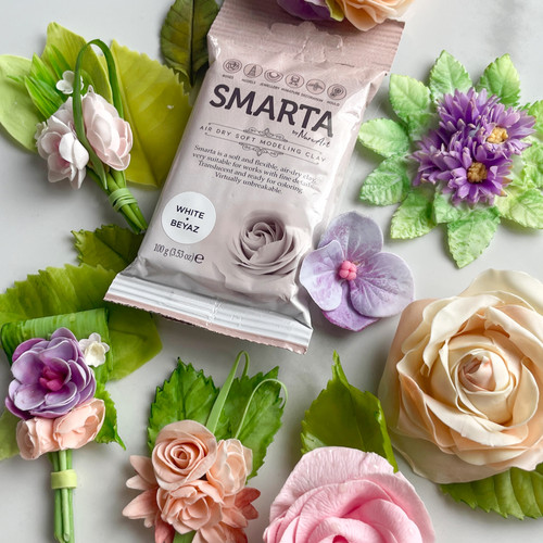 6 Pack - Smarta Air Dry Modeling Clay 100gr-White - A5003MNL-H1J4Y