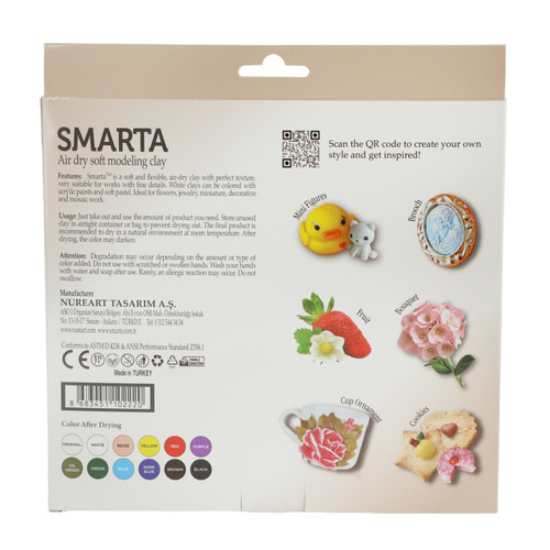 4 Pack - Smarta Air Dry Modeling Clay 300gr-Basic Colors - A5003MNJ-H1J5C