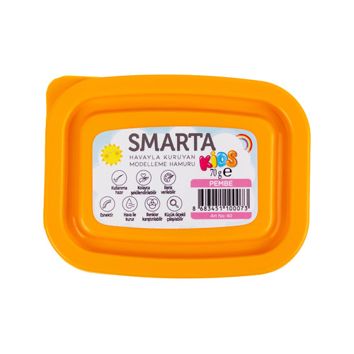 6 Pack - Smarta Kids Air Dry Modeling Clay 70gr-Pink - A5003MP6-H1J67
