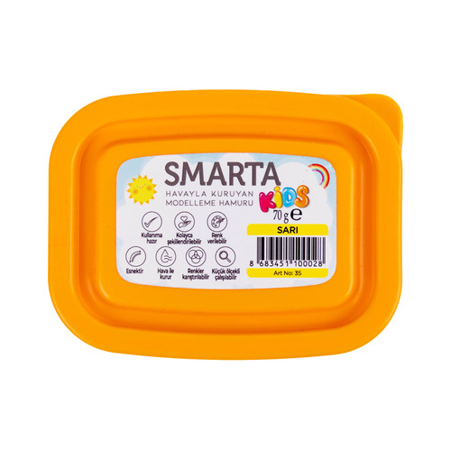 6 Pack - Smarta Kids Air Dry Modeling Clay 70gr-Yellow - A5003MP6-H1J62