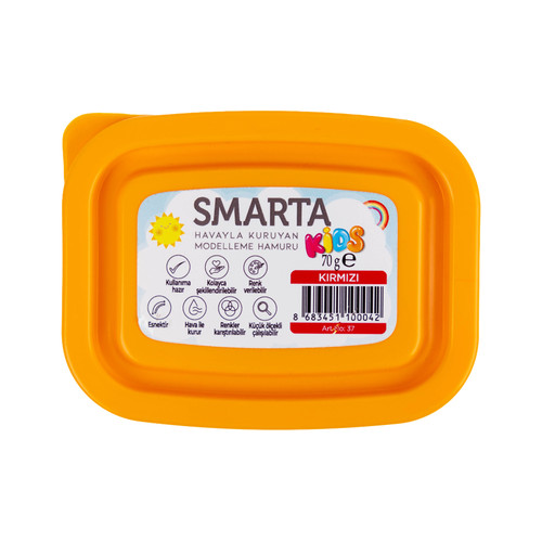 6 Pack - Smarta Kids Air Dry Modeling Clay 70gr-Red - A5003MP6-H1J6V