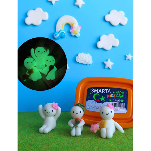 6 Pack - Smarta Kids Air Dry Modeling Clay 50gr-Glow-In-The-Dark - A5003MP1-H1J6R