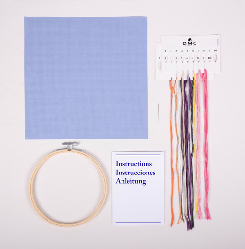 3 Pack - DMC Counted Cross Stitch Beginner Kits -Pink Beetle 9.8"X9.8" - 5A003KSW-1HG88