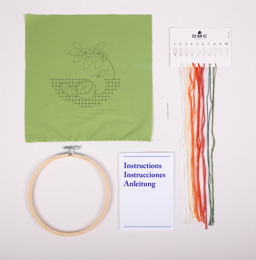 3 Pack - DMC Embroidery Beginner Kits-Oranges 9.8"X9.8" - 5A003KSP-1HG8C