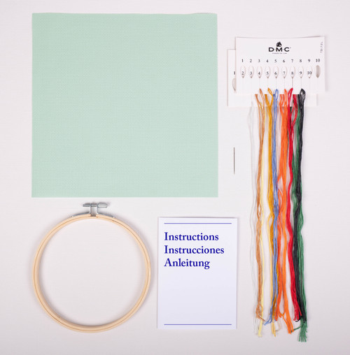 3 Pack - DMC Counted Cross Stitch Beginner Kits -Red Bike 9.8"X9.8" - 5A003KSN-1HG8H