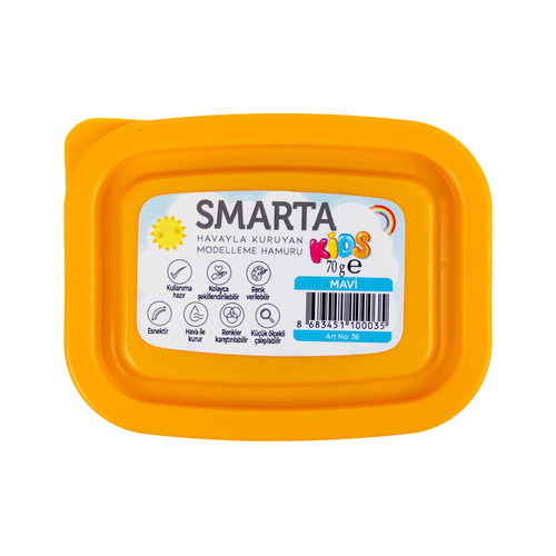 6 Pack - Smarta Kids Air Dry Modeling Clay 70gr-Blue - A5003MP6-H1J73