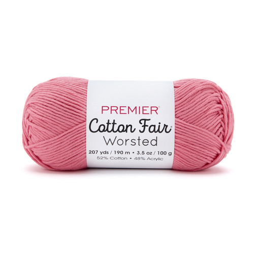 3 Pack - Premier Yarns Cotton Fair Worsted Yarn-Rosy - 5A003KDT-1HFSY - 840166857489