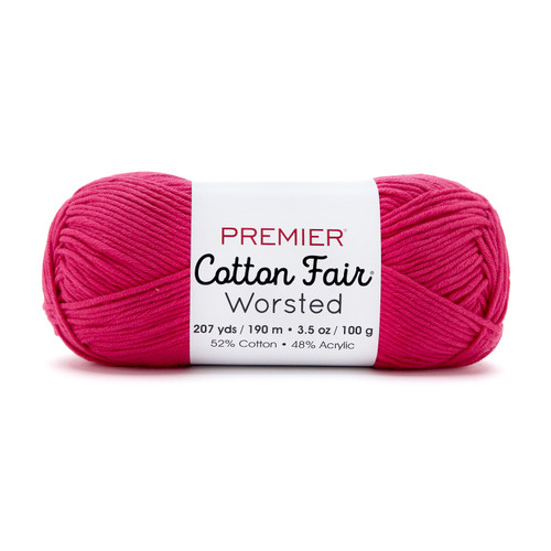 3 Pack - Premier Yarns Cotton Fair Worsted Yarn-Cherry - 5A003KDT-1HFRB - 840166857519