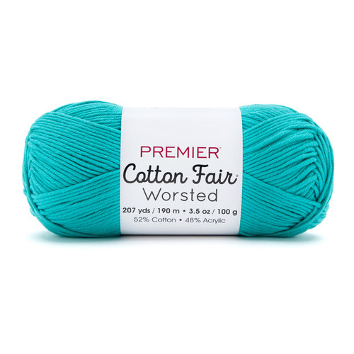 3 Pack - Premier Yarns Cotton Fair Worsted Yarn-Ocean - 5A003KDT-1HFRG - 840166857564