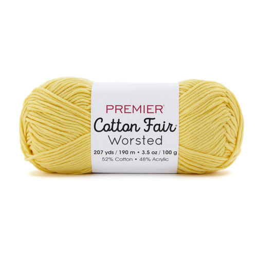 3 Pack - Premier Yarns Cotton Fair Worsted Yarn-Lemon Drops - 5A003KDT-1HFRY - 840166857533