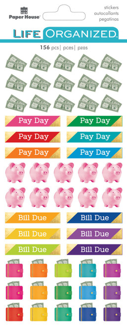 Paper House Life Organized Functional Stickers 2/Sht-Budget - STFN-2E - 767636820821