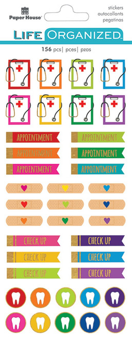 Paper House Life Organized Functional Stickers 2/Sht-Doctor - STFN-4E - 767636820845