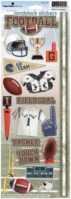 Paper House Cardstock Stickers 4.625"X13"-Football 2 - STCX0113 - 767636592049