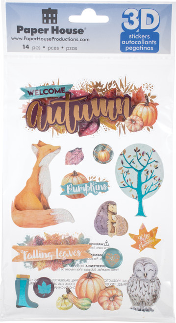 Paper House 3D Stickers-Welcome Autumn - STDM314E - 767636834194