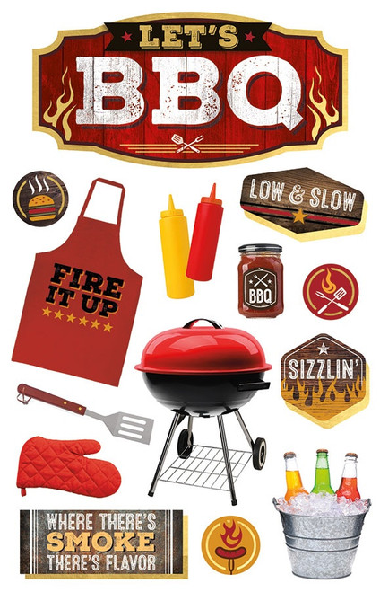Paper House 3D Stickers-BBQ II - STDM325E - 767636836174