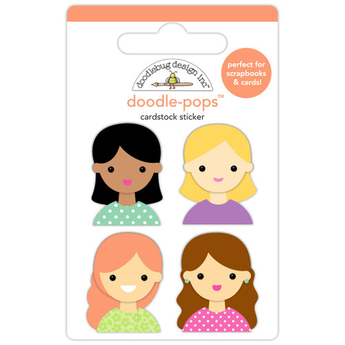 6 Pack - Doodlebug Color Me Crafty Doodle-Pops 3D Stickers-BFF's - 5A003SMP-1HP5F - 842715090682
