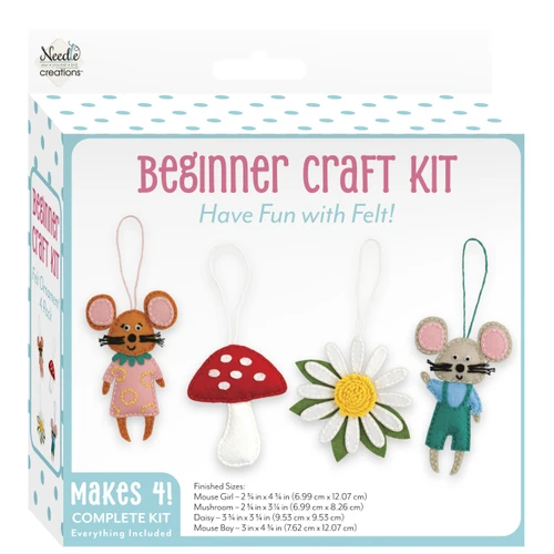 4 Pack - Design Works Beginner Felt Ornament Craft Kit-Felt Ornament - 5A003QRD-1HM3X - 699919431892
