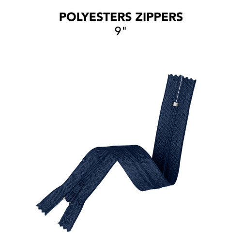 6 Pack - Avanti Nylon Zipper 9"-Patriot Blue - 5A003SC6-1HPWH - 700332274215