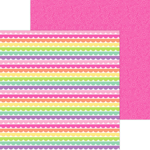 25 Pack - Doodlebug Color Me Crafty Double-Sided Cardstock 12"X12"-Rows of Ribbons - 5A003SNJ-1HP6W - 842715091016