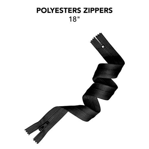 6 Pack - Avanti Nylon Zipper 18"-Jet Black - 5A003SC2-1HPVR - 700332274710
