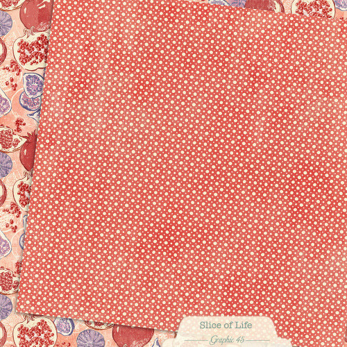 15 Pack - Graphic 45 Slice of Life Double-Sided Cardstock 12"X12"-Pomegranates & Figs - 5A003RH5-1HMVX