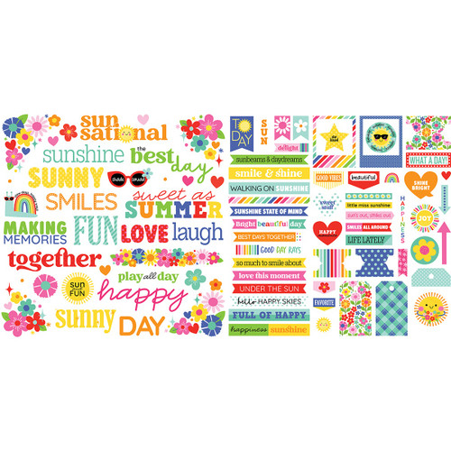 2 Pack - Bella Blvd Words Ephemera-Walking on Sunshine - 5A003RJW-1HN7Y