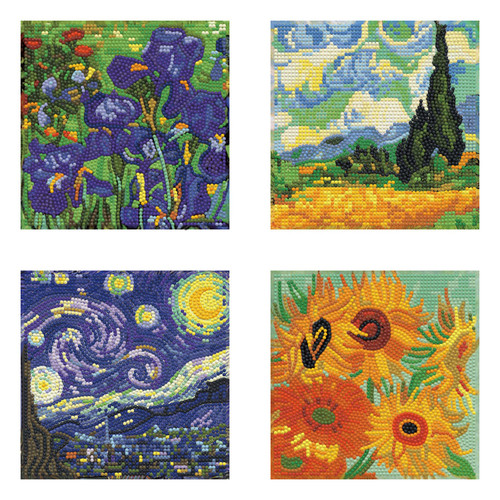 3 Pack - Diamond Dotz Diamond Facet Art Kit 8"X10" 4/Pkg-Van Gogh Quartet - 5A003T3M-1HPJ7