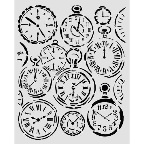 3 Pack - Stamperia Stencil 7.87"X9.84"-Mixed Clocks - 5A003N8G-1HJPZ