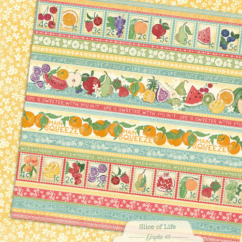 15 Pack - Graphic 45 Slice of Life Double-Sided Cardstock 12"X12"-Silce of Life Borders - 5A003RH5-1HMWR - 810070169206