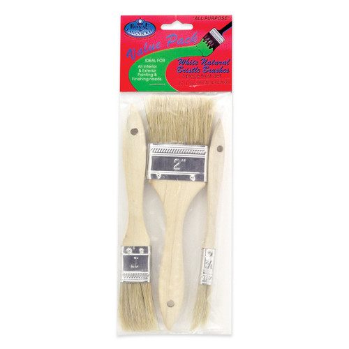 12 Pack - Royal & Langnickel Natural Bristle Brush Set-3pc-Natural Bristle Wooden Chip Brush Set - 5A003T2R-1HPHD - 090672006097