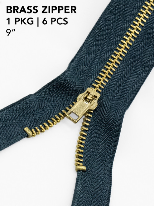 6 Pack - Avanti Brass Zipper 9"-Garden Topiary - 5A003SF8-1HPYY